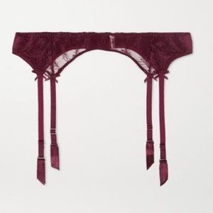 🆕Muse by Coco de Mer wine tulle lace suspenders‎
